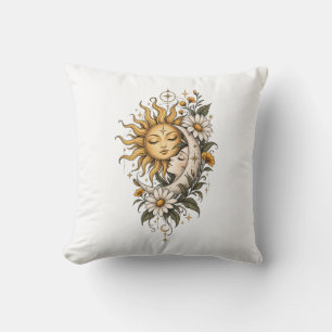 Coussin Tasse de café Soleil Lune Céleste Mystique et Flor
