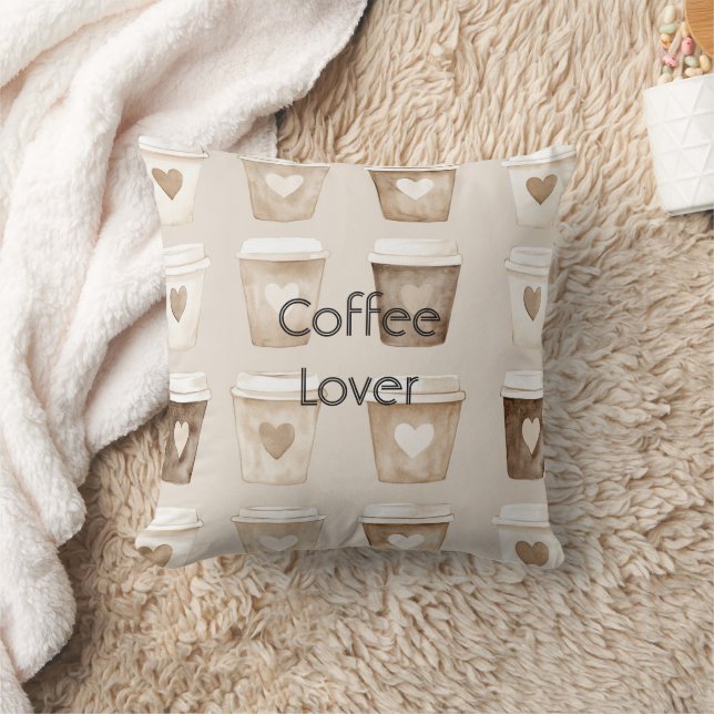 Coussin Tasses cœur café crème   (Couverture)