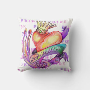 Coussin Tatouage old school aux couleurs de la fierté
