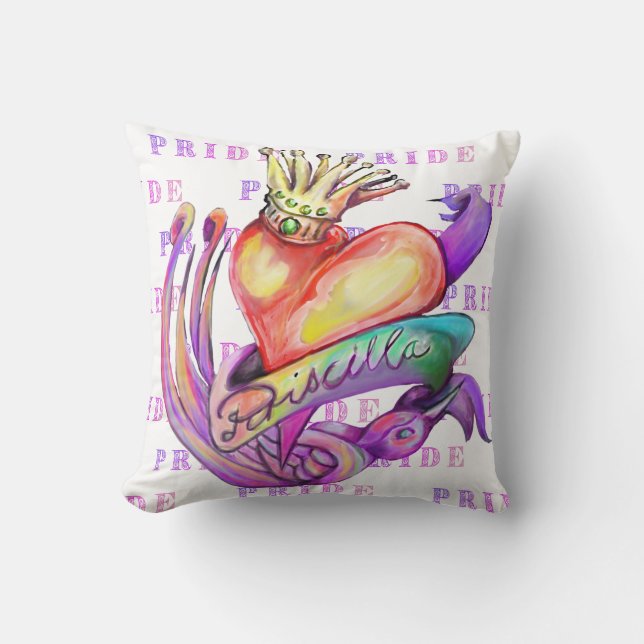 Coussin Tatouage old school aux couleurs de la fierté  (Recto)