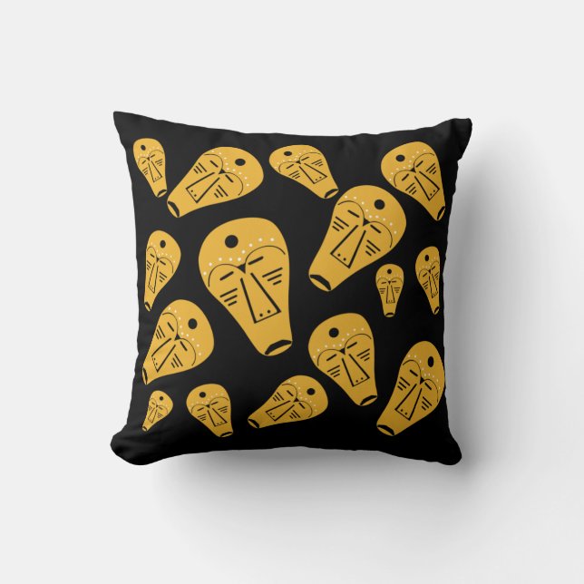 Coussin Tatouage tribal aborigène abstrait art facial (Recto)