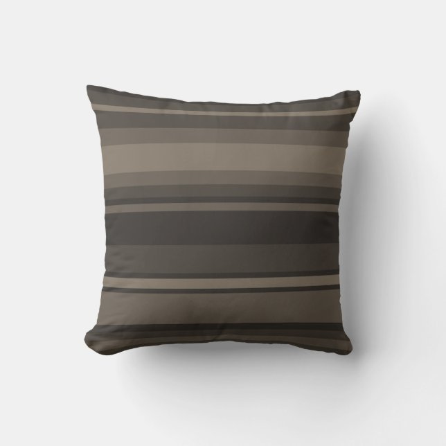 Coussin Taupe bandes (Recto)