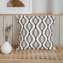 Taupe Beige Brun Clair Gris Blanc Noir Vagues Ogee