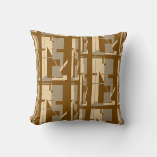 Coussin Taupe Beige Rouille Sud-Ouest Look Mosaïque non-ti