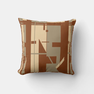 Coussin Taupe Beige sur rouille Sud-Ouest Look Motif