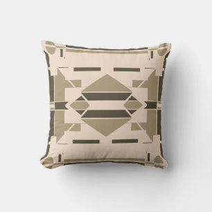 Coussin Taupe Brown foncé Beige Sud-Ouest look symétrique