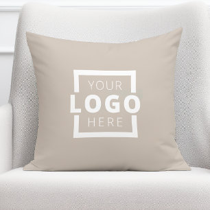 Coussin Taupe du logo de l'entreprise personnalisée