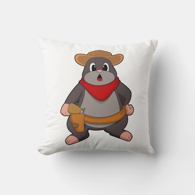 Coussin Taupe en Cowboy (Recto)