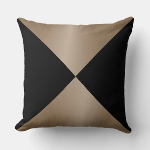 Coussin Taupe et triangle noir Impression moderne