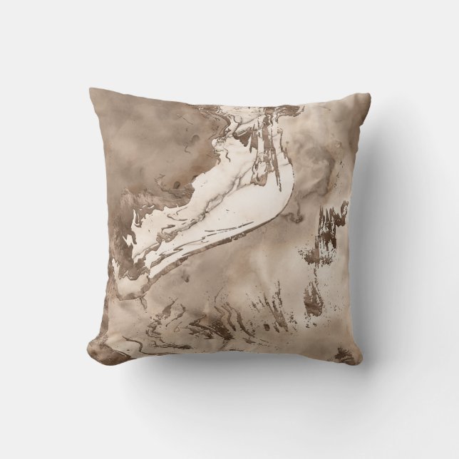 Coussin Taupe marble and gold abstract (Recto)