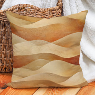 Coussin Taupe Terre Cuite Vagues Sable du Désert