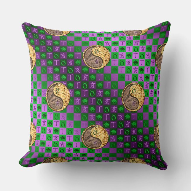Coussin Taureau & Sanglier de feu (Recto)