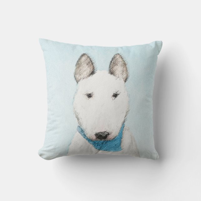 Coussin Taureau Terrier - Cute Original Chien Art (Recto)