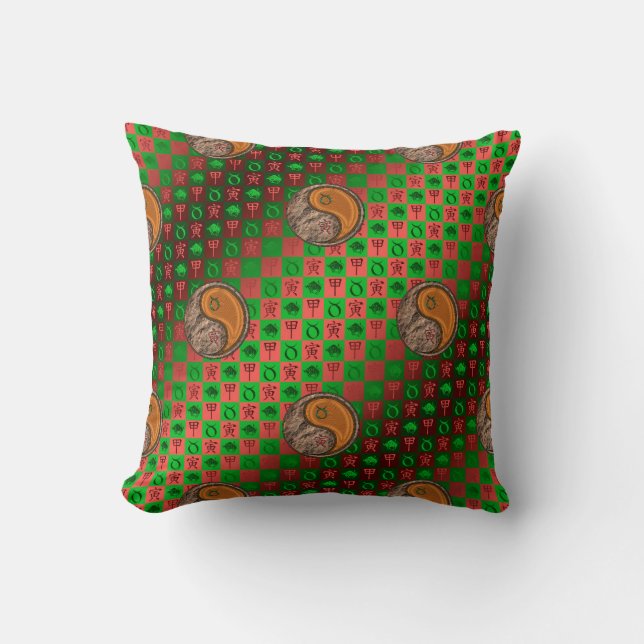 Coussin Taureau & Tigre de Bois (Recto)