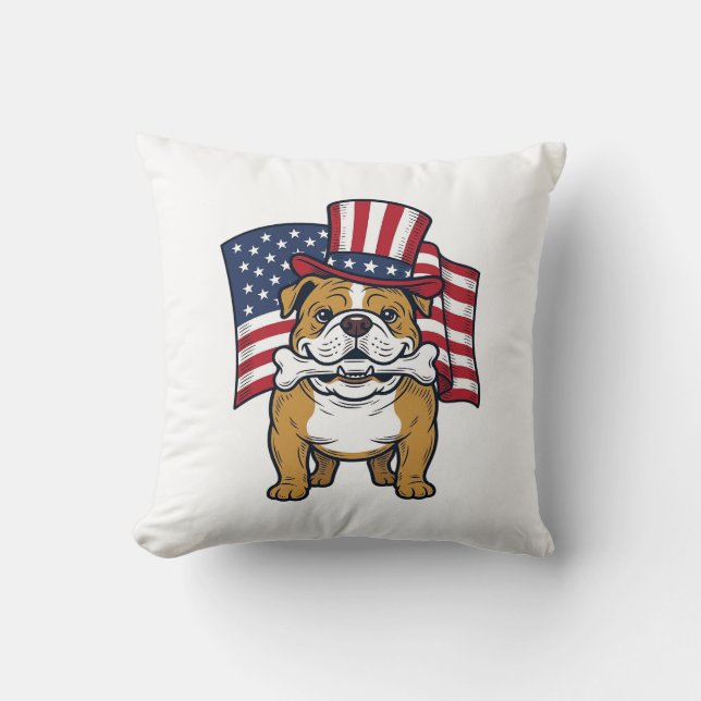 Coussin Taurillon Patriotique Avec Drapeau Vector Design_1 (Recto)