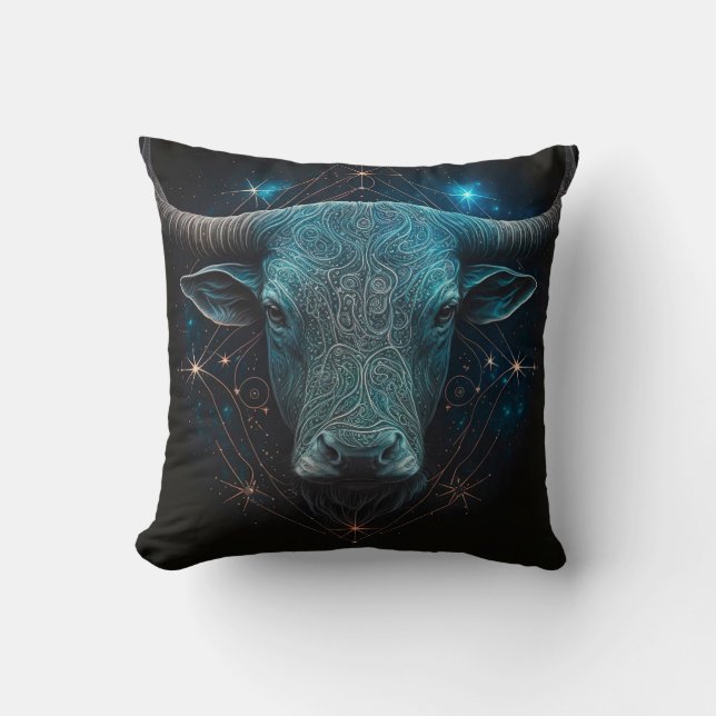 Coussin Taurus Zodiac Astrologique (Recto)