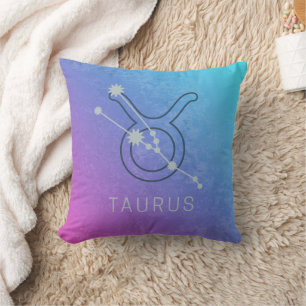 Coussin Taurus Zodiac Star Sign Watercolor Horoscope