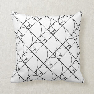 Coussin Taux d'or de Fibonacci - art mathématique unique