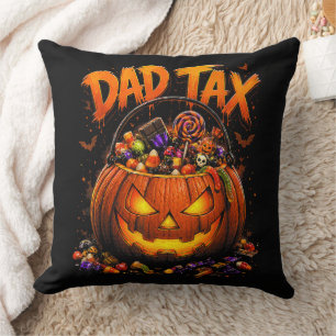 Coussin Taxe Papa Drôle Halloween Citrouille