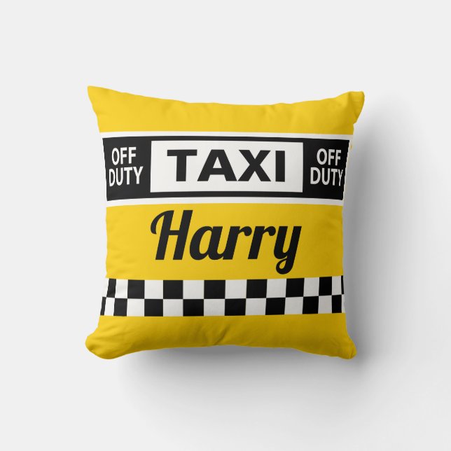 Coussin Taxi conducteur retraite cadeau amusant cabine jau (Recto)