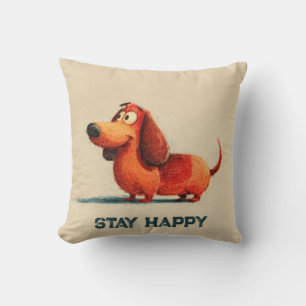 Coussin Tay Happy Dog – Citation Positive Mignonne Art