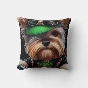 Coussin Tchiens de Biewer Terrier à vélo pour la Saint-Pat