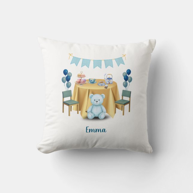 Coussin Tea Party Birthday Throw Pillow Gift (Recto)