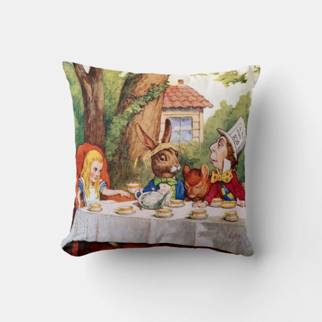 Coussin Tea Party de Mad Hatter au pays des merveilles (Recto)