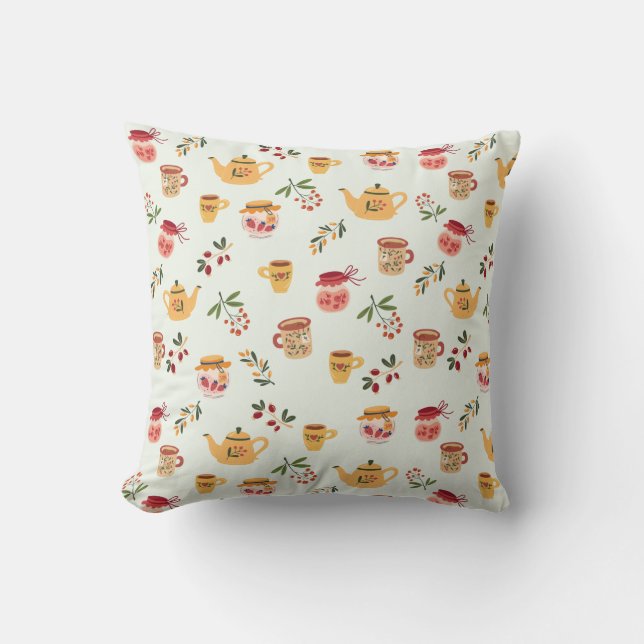 Coussin Tea Time Motif sans faille (Recto)