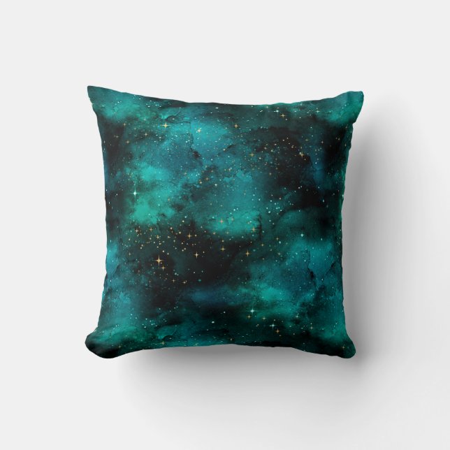 Coussin Teal galaxy Series Design 1 (Recto)