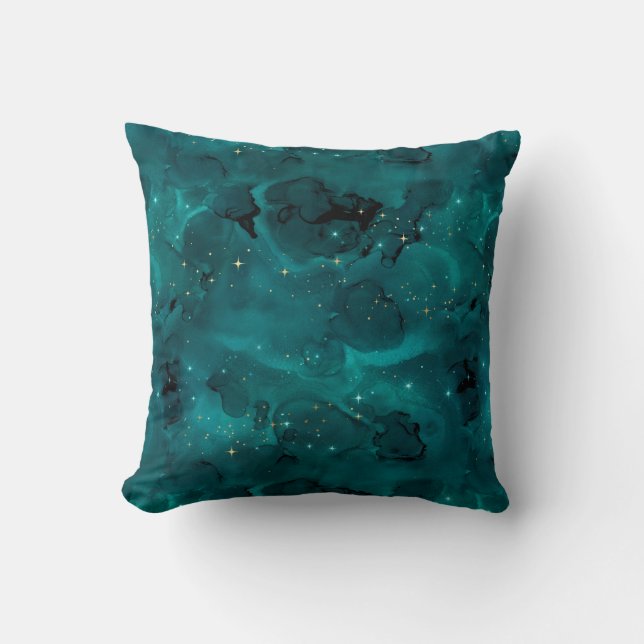 Coussin Teal Galaxy Series Design 2   (Recto)