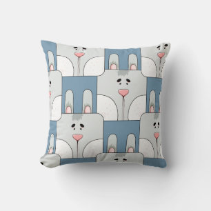 Coussin Team Bunny Face_Grey et Blue
