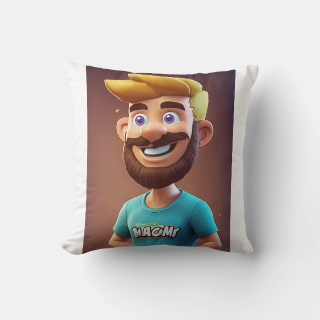 Coussin Team Spirit : Mascotte de dessin (Recto)