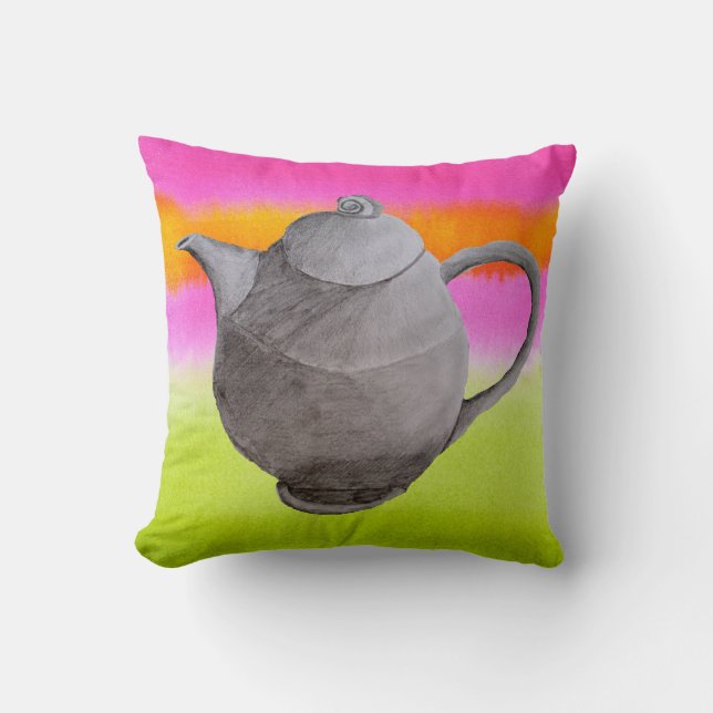 Coussin Teapot arc-en-ciel (Recto)