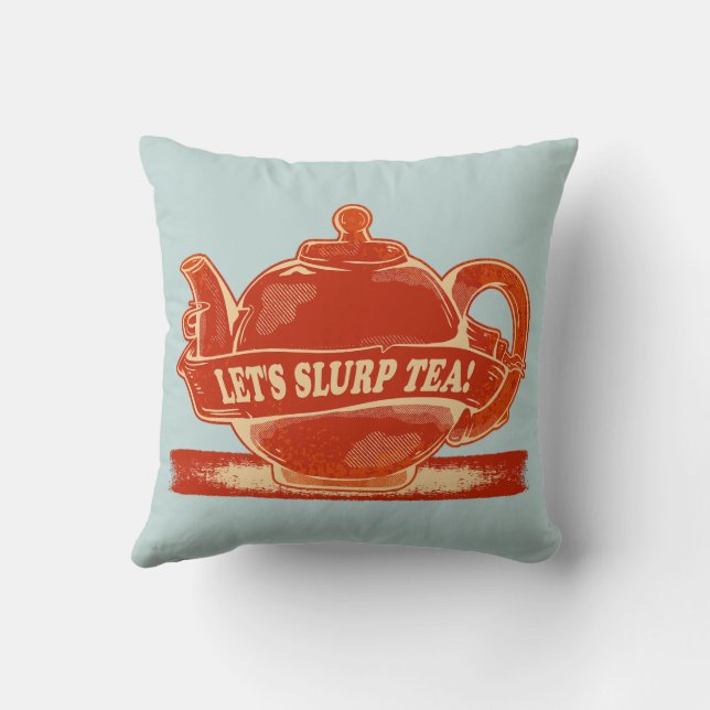 Coussin Teapot Drôle Thé à Boire (Verso)