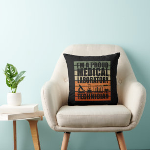 Coussin Technicien de laboratoire médical drôle vintage