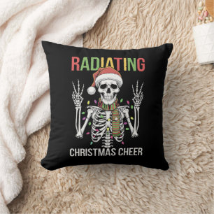 Coussin Technicien en radiologie de Noël Santa squelette