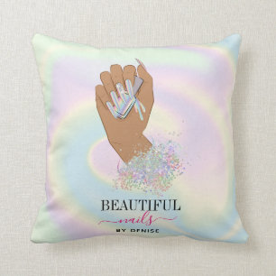 Coussin technicienne à ongles holographique