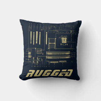 Coussin technologie bleue et or | Carte de circuit | Carte