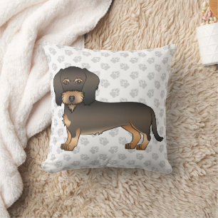 Coussin Teckel à poil dur sanglier dessin animé chien & pa