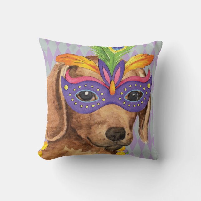 Coussin Teckel de mardi gras (Recto)