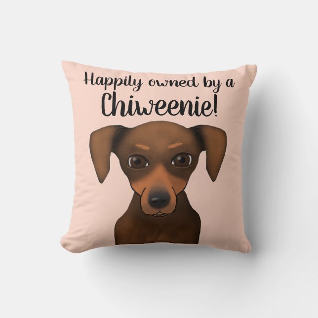 Coussin Teckel heureusement possédé mignon de chiwawa de (Recto)