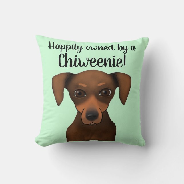 Coussin Teckel heureusement possédé mignon de chiwawa de (Recto)