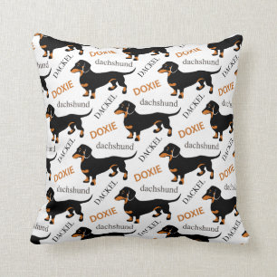 Coussin Teckel ou motif mignon de Doxie