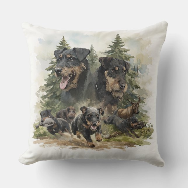 Coussin Teckels de chasse allemands (Recto)
