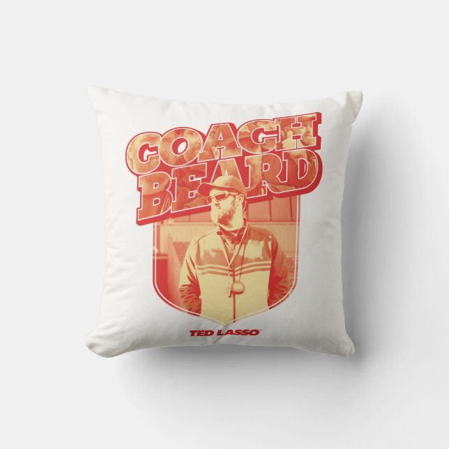 Coussin Ted Lasso | Badge de la barbe de l'entraîneur (Recto)
