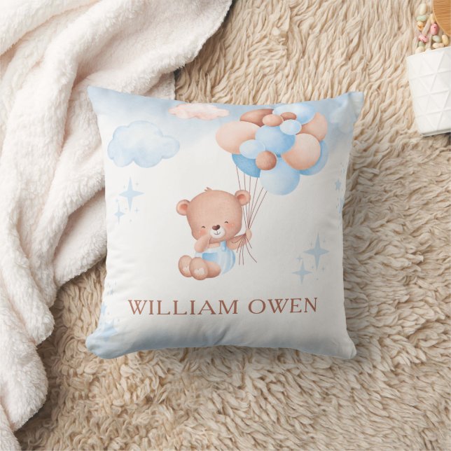 Coussin Teddy Bear Balloon Baby Shower Throw Pillow (Couverture)
