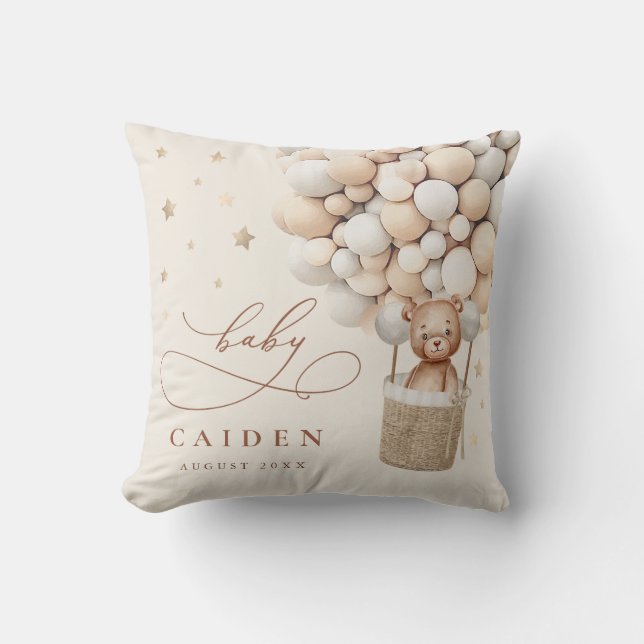 Coussin Teddy Bear Genre Neutre Baby shower Nursery Cadeau (Recto)