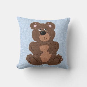 Coussin Teddy Bear Lin bleu