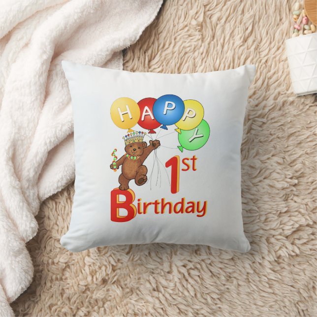 Coussin Teddy Bear Prince 1er anniversaire (Couverture)